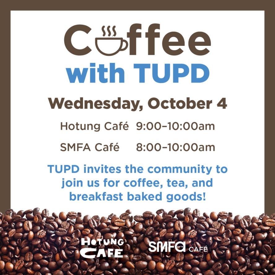 Coffee with TUPD menu