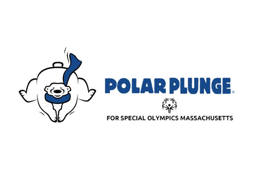 A logo showing a cartoon polar bear leaping